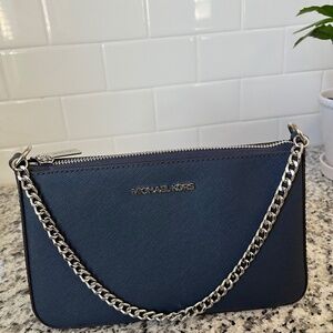 MK navy Jet Set Saffiano crossbody